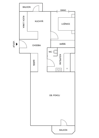 Pronájem bytu 2+1, Hradec Králové, Čelakovského, 70 m2