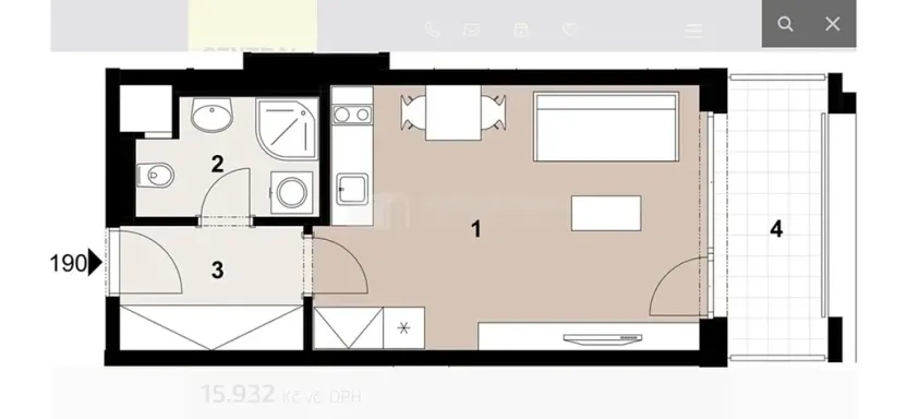 Pronájem bytu 1+kk, Praha - Hloubětín, U Elektry, 33 m2