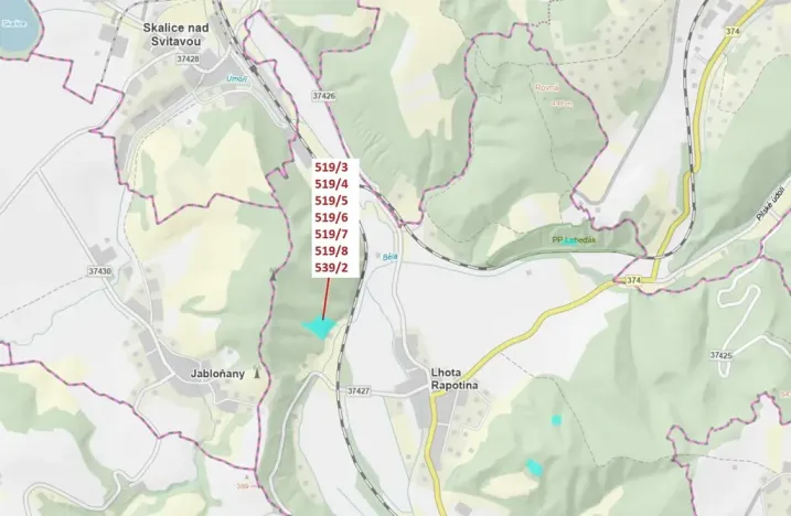 Dražba lesa, Lhota Rapotina, 11294 m2