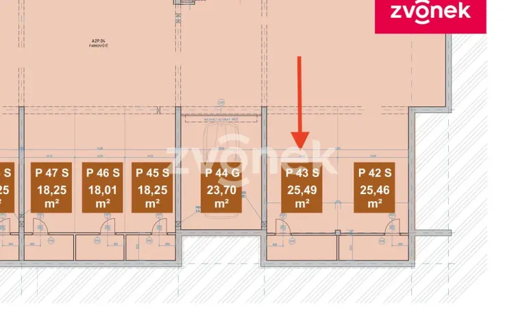 Pronájem garáže, Zlín, Nad Stráněmi, 18 m2