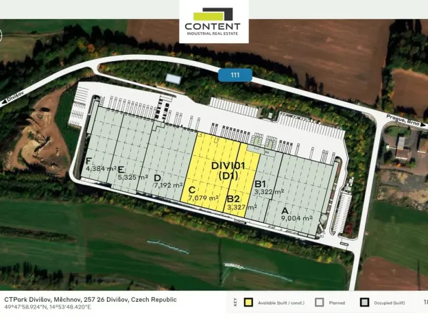 Pronájem výrobních prostor, Divišov - Měchnov, 3327 m2
