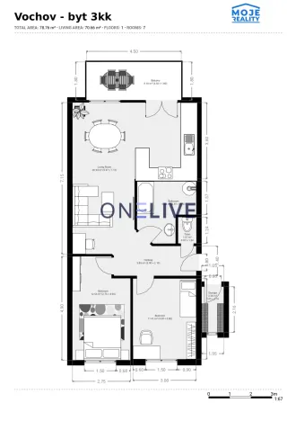 Prodej bytu 3+kk, Vochov, 70 m2