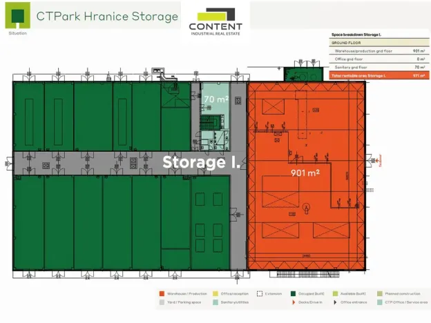 Pronájem výrobních prostor, Hranice - Hranice IV-Drahotuše, Olomoucká, 901 m2