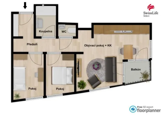 Pronájem bytu 3+kk, Praha - Modřany, Štolcova, 76 m2