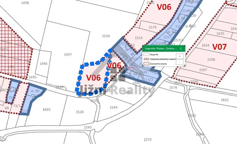 Prodej pozemku pro bydlení, Vlastec, 1158 m2
