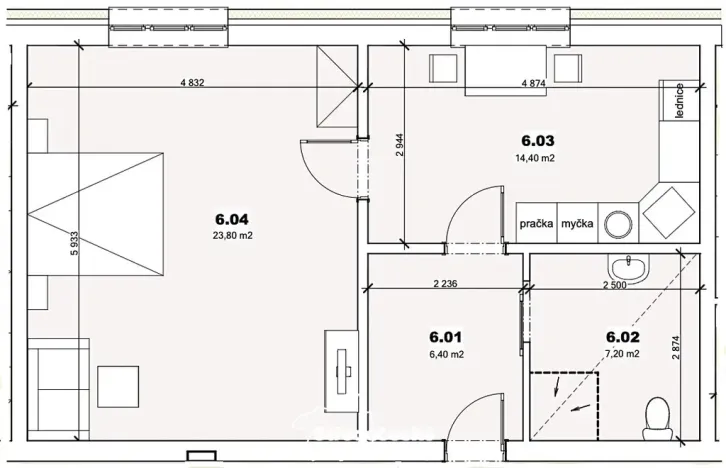Prodej bytu 2+kk, Mšené-lázně, Mládežnická, 56 m2