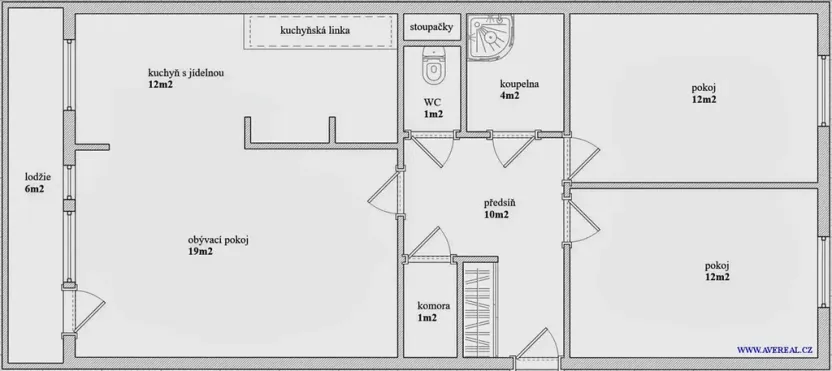 Pronájem bytu 3+1, Čerčany, Havlíčkova, 77 m2