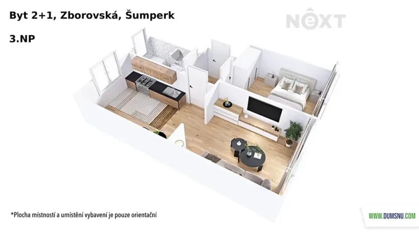 Pronájem bytu 2+1, Šumperk, Zborovská, 49 m2