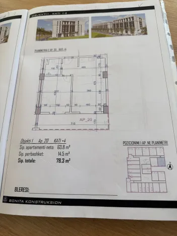 Prodej bytu 1+kk, Rruga Wiena, Golem, Albánie, 37 m2
