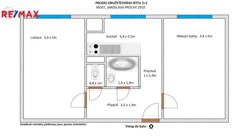 Prodej bytu 2+1, Most, Jaroslava Průchy, 53 m2