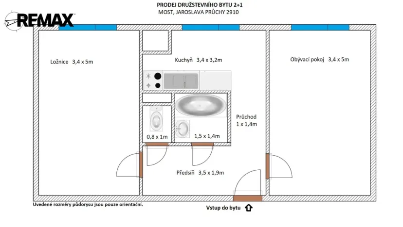 Prodej bytu 2+1, Most, Jaroslava Průchy, 53 m2