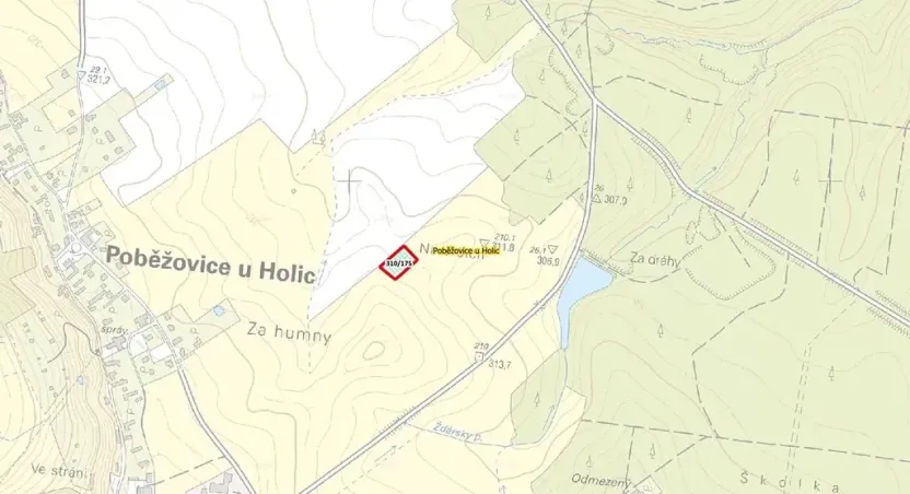 Prodej pole, Poběžovice u Holic, 2612 m2