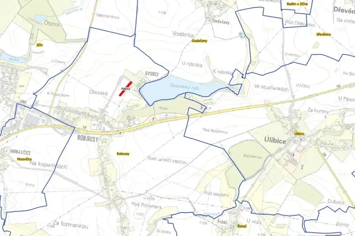 Prodej zahrady, Jičín, 2437 m2