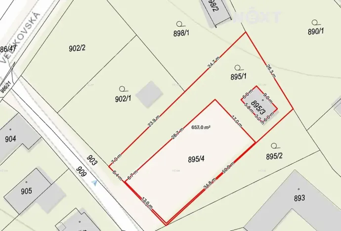 Prodej pozemku pro bydlení, Zlín, 1311 m2