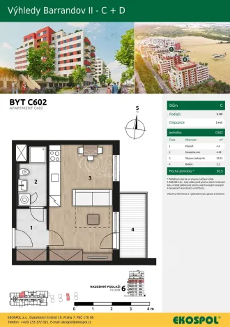 Pronájem bytu 1+kk, Praha - Hlubočepy, Fabiánové, 30 m2