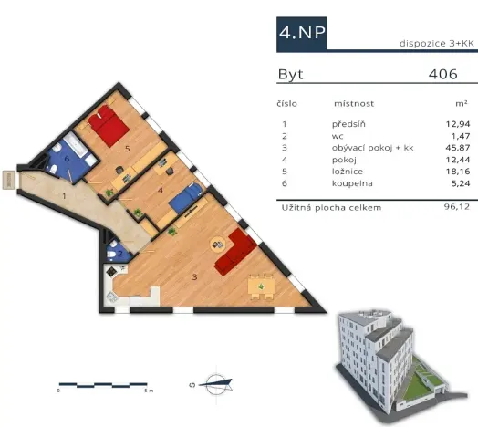 Pronájem bytu 3+kk, Praha - Krč, Pacovská, 96 m2