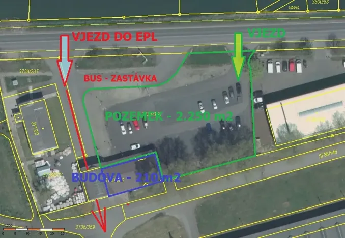 Pronájem komerčního pozemku, Louny, Postoloprtská, 2250 m2