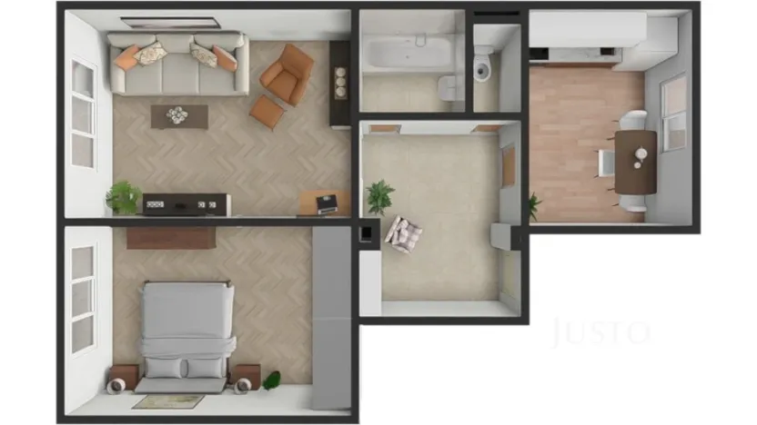 Prodej bytu 2+1, Písek - Budějovické Předměstí, Šafaříkova, 52 m2