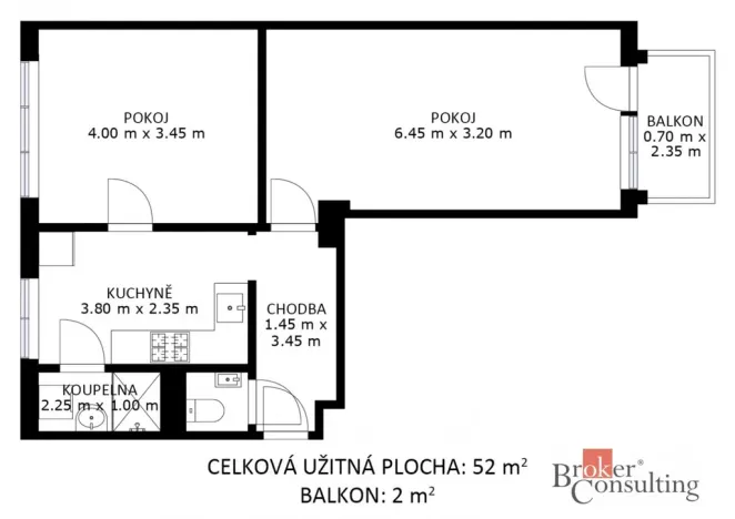 Prodej bytu 2+1, Zbýšov, Sportovní, 61 m2