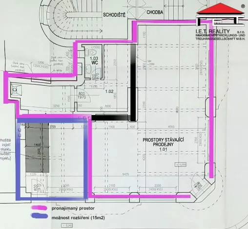 Pronájem obchodního prostoru, Ostrava, Na Hradbách, 73 m2