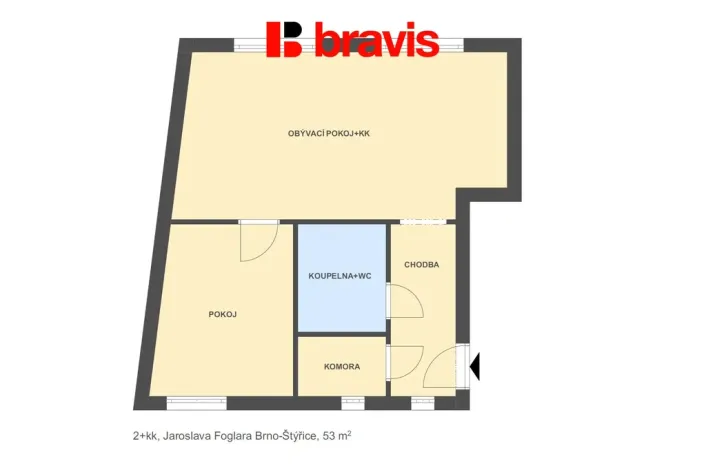 Pronájem bytu 2+kk, Brno - Štýřice, Jaroslava Foglara, 53 m2