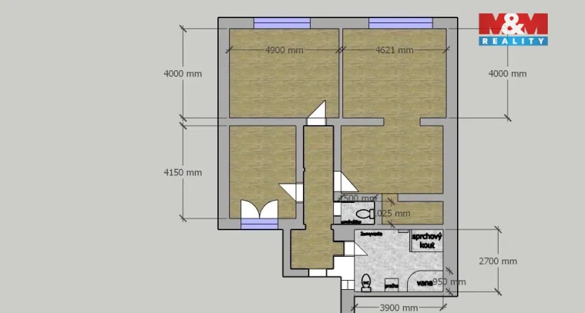 Prodej bytu 3+1, Hradec Králové - Kukleny, Pražská třída, 91 m2