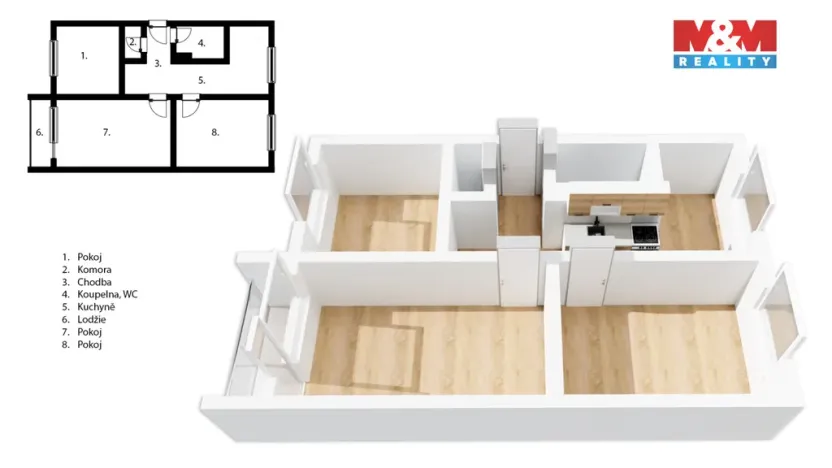 Prodej bytu 3+1, Ústí nad Labem - Mojžíř, Jindřicha Plachty, 78 m2