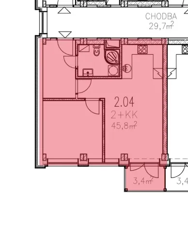 Pronájem bytu 2+1, Rohatec, Moravní, 45 m2