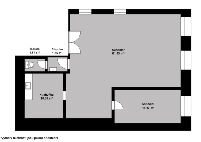 Pronájem kanceláře, Kolín - Kolín III, Legerova, 92 m2