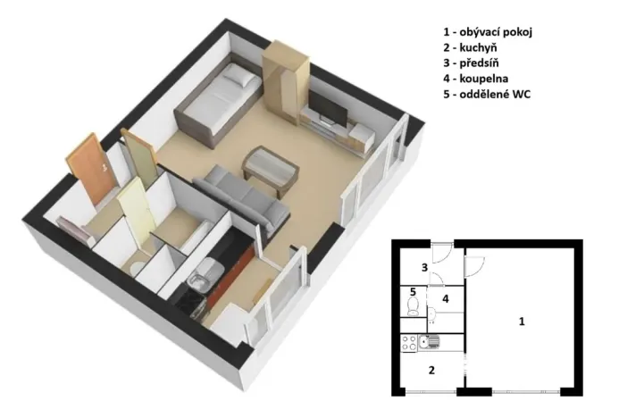 Prodej bytu 1+1, Trutnov - Střední Předměstí, Křižíkova, 28 m2