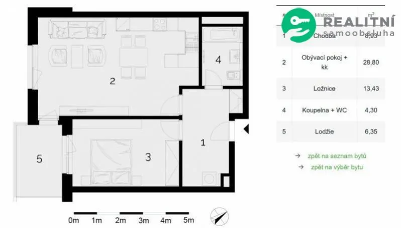 Pronájem bytu 2+kk, Olomouc - Slavonín, Loudova, 56 m2