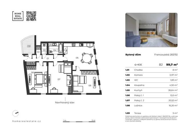 Prodej bytu 4+kk, Praha - Vršovice, Francouzská, 95 m2