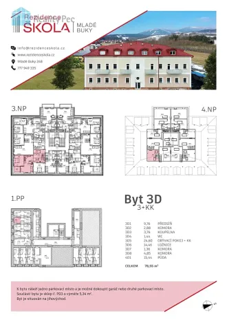 Prodej bytu 3+kk, Mladé Buky, 78 m2