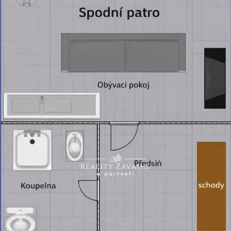 Pronájem bytu 2+kk, Velké Popovice - Brtnice, 48 m2