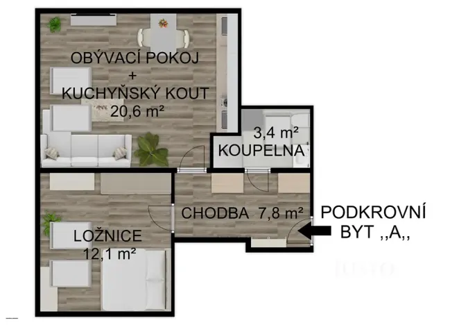 Pronájem bytu 2+kk, Bechyně, Soukenická, 44 m2