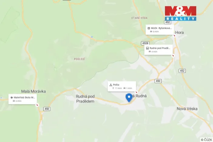 Prodej pozemku pro bydlení, Rudná pod Pradědem - Stará Rudná, 1423 m2