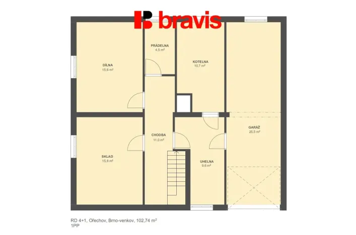 Prodej rodinného domu, Ořechov, Brněnská, 102 m2