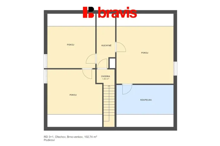 Prodej rodinného domu, Ořechov, Brněnská, 102 m2