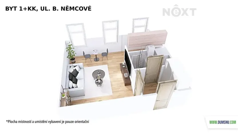 Pronájem bytu 1+kk, Šumperk, B. Němcové, 32 m2