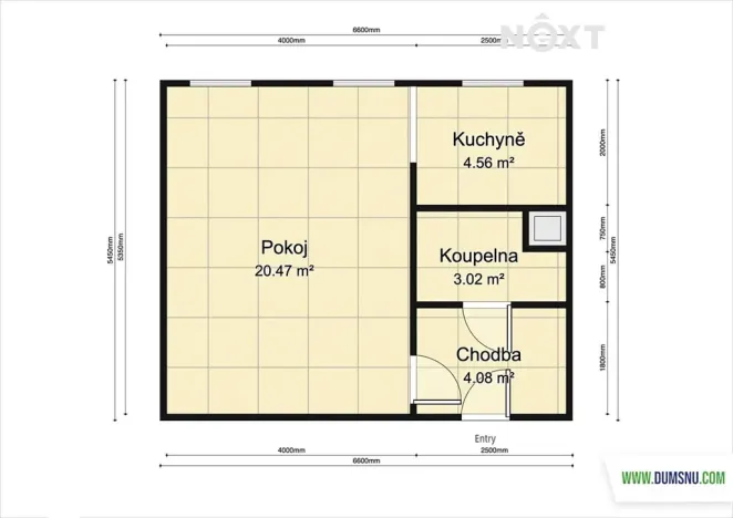 Pronájem bytu 1+kk, Šumperk, B. Němcové, 32 m2