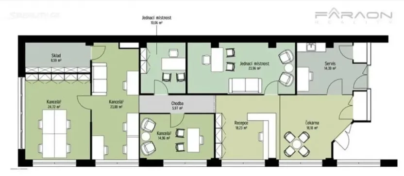 Pronájem kanceláře, Praha - Karlín, Sokolovská, 194 m2