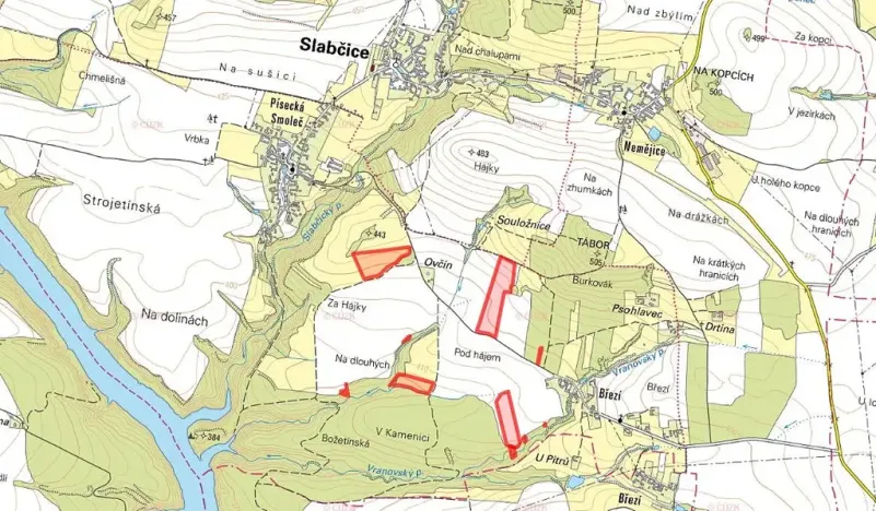 Prodej pole, Slabčice, 77267 m2