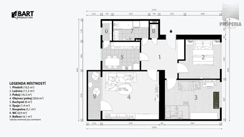 Prodej bytu 3+1, Brno, Ostrovačická, 84 m2