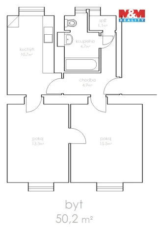 Prodej bytu 2+1, Zastávka, Havířská, 50 m2