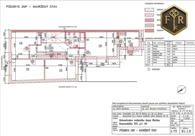 Prodej rodinného domu, Blučina, Komenského, 201 m2