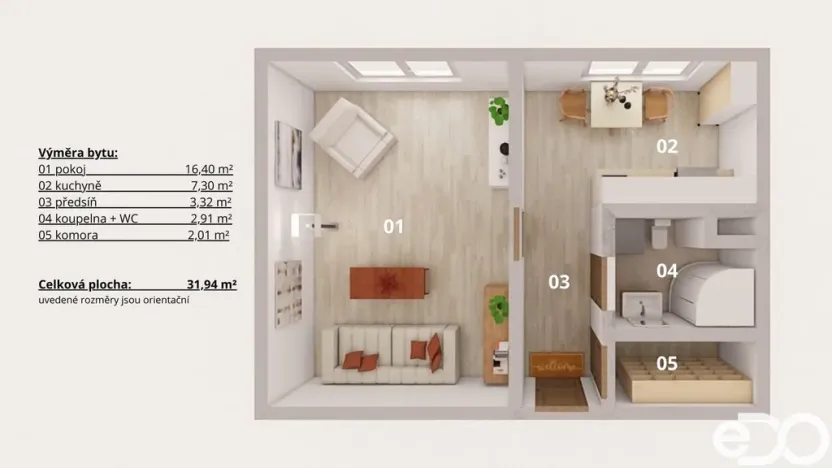 Prodej bytu 1+1, Hradec Králové, Sezemická, 32 m2