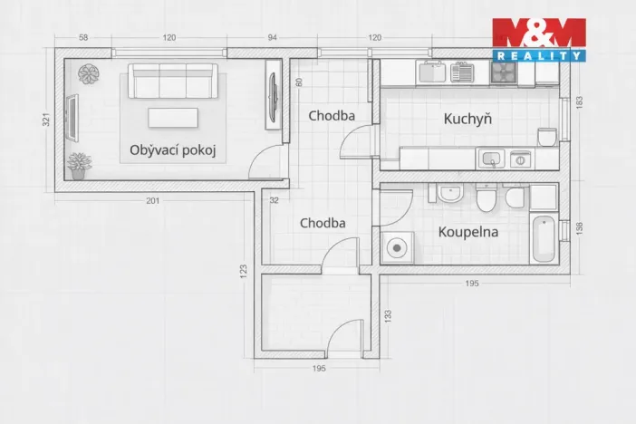 Pronájem bytu 1+1, Žatec, Příkrá, 44 m2