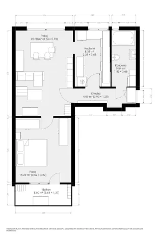 Pronájem bytu 2+1, Modřice, Pilcova, 67 m2