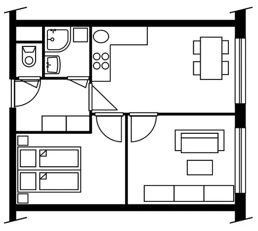Pronájem bytu 2+kk, Praha - Letňany, Třinecká, 39 m2