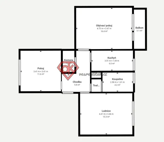 Prodej bytu 3+1, Ústí nad Orlicí, Chodská, 68 m2
